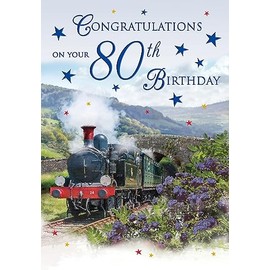 Regal Publishing Traditional Milestone Age Birthday Card Age 80 Male - 9 x 6 inches - Piccadilly Greetings