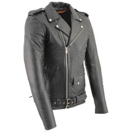 Milwaukee Leather "Tall Men's Classic Biker Jacket w/Half Belt & Side Laces (XX-Large)