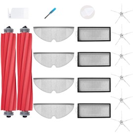 Loveco Loveco Zubeh?r Ersatzteile Kompatibel f1r Roborock Q7, Q7 Max,Q7 Max Plus,Q7 MaxV, Q7 MaxV Ultra,2 Hauptb1rste, 4 Filter,6 Seitenb1rsten,4 Moppt1chern, 1 B1rstenreinigungswerkzeug