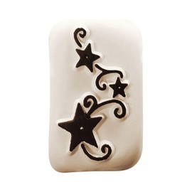 Set for Temporary Tattoos - Black Make Up and Stamp + 80 Rhinestone Stickers + 1 Tattoo Stones - Size M