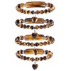 Nupuyai Tiger's Eye Healing Crystal Stone Bracelet for Women, Lucky