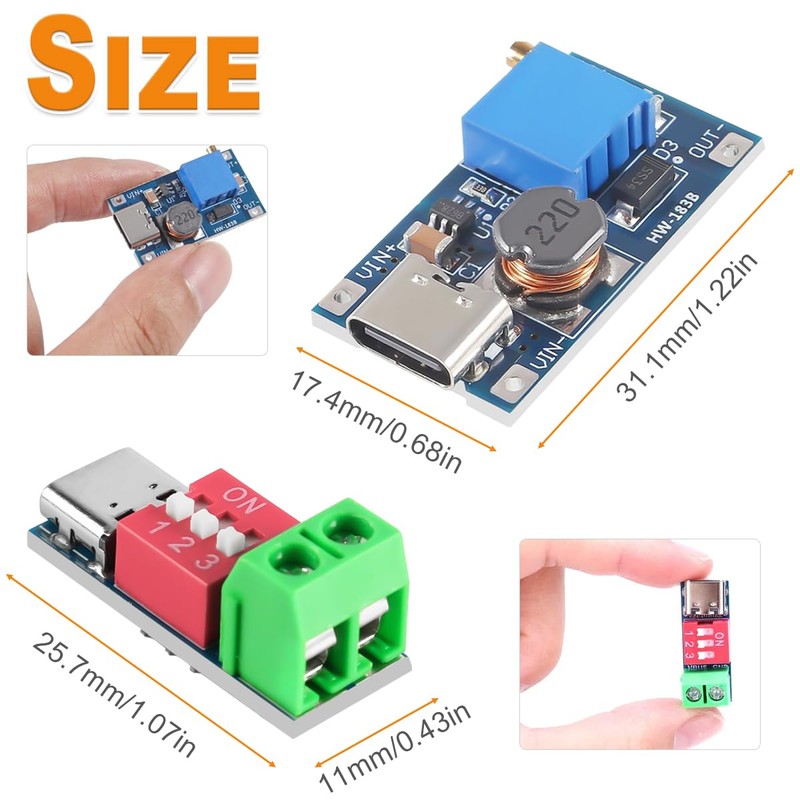 DAOKAI MT3608 Step up Converter Module 2V-24V to 5V-28V 2A