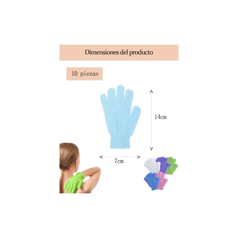 Piezas Guante Exfoliante Corporal Guantes Exfoliantes Ducha Cuidado Piel Material