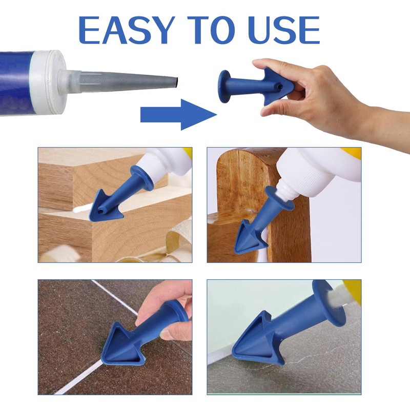 Caulking Tips 6pcs Caulk Gun Tips Blue Silicone Sealant Nozzles