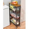 OKZEST Utility Slim Storage Cart, 4 Tier Small Rolling Kitchen