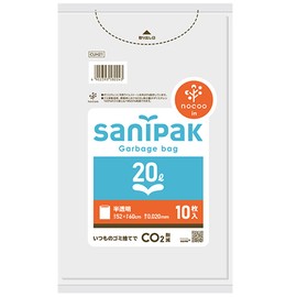 Nippon Sani Pack CUH21 Nocoo Trash Bags, 6.6 gal (20 L), Translucent, 10 Sheets