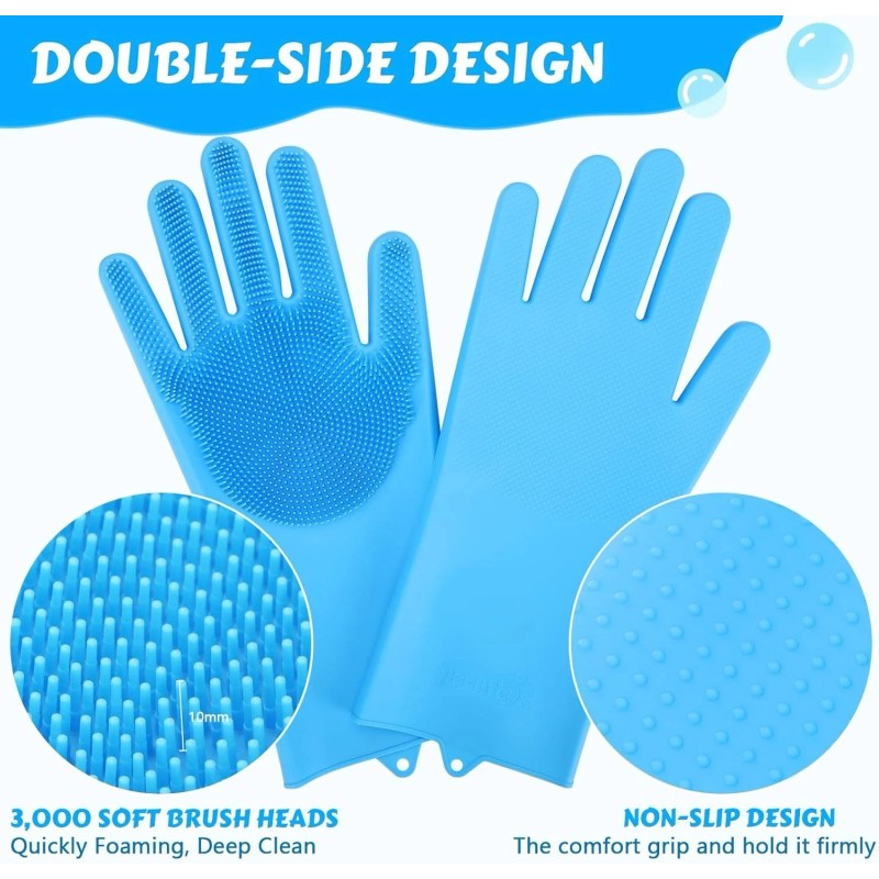 Pecute Pet Grooming Gloves - Heat Resistant Silicone Gloves with