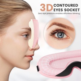 ENNSOO Sleep Mask for Side Sleeper Women Men, Eye Mask for Sleeping Light Blocking, 3D Contoured Cup Sleeping Mask, Soft Breathable Sleep Eye Mask with Adjustable Elastic Strap for Airplane Nap, Pink