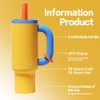 40 oz Insulated Tumbler with Handle & Straw, Stainless Steel