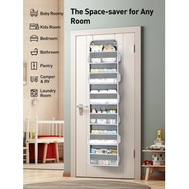 Yecaye 3 Pack Over The Door Organizer, 6-Tier Closet Door Hanging Organizer with 12 Mesh Pockets, Bathroom Organizers and Storage, Ultra Sturdy Large Capacity Over Door Storage Newborn Baby Essentials