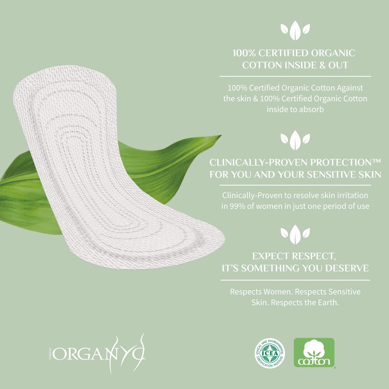 Organyc 100% Certified Organic Cotton Everyday Panty Liner - Flat,