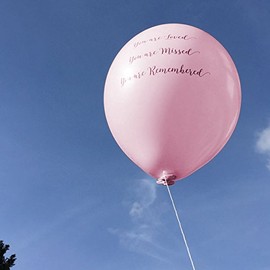 ANGEL & DOVE 25 Pale Pink 'You are Loved, Missed, Remembered' Biodegradable Funeral Remembrance Balloons - for Memory Table, Memorial, Condolence, Anniversary