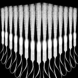 Cagemoga 36 Pcs 14 Inch Glow Fiber Wands LED Light up Fiber Optic Stick Bulk Glow in The Dark Fiber Optic Wands for Children Adults Birthday Wedding Concert Bachelorette Party Supplies (Color Set 2)