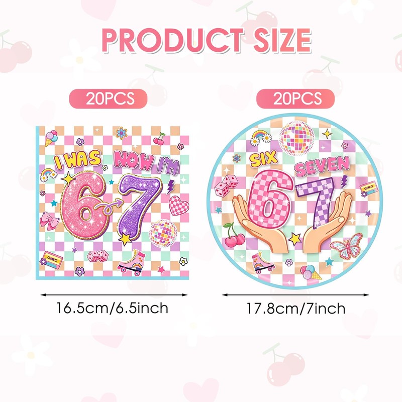 40PCS I Was 6 Now I'm 7 Decoration Pink 67
