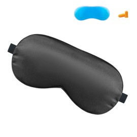 GenXenon Sleep Eye Mask with Reusable Cold Compress Ice Pack Sleeping Eye Cooling Pads, Light-Blocking Out, Soft Cotton Sleeping mask (Black)