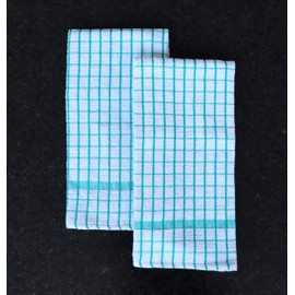 AMOUR INFINI Kitchen Towels Set of 4 - Highly Absorbent, Super Soft Terry Cotton 20x28 Inch Dish Towels with Hanging Loop - Hand & Tea Towels for Cleaning & Drying Dishes (Teal)