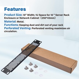 GeeekPi Vented 1U Blank Panel Metal Rack Bracket for DeskPi RackMate T1/T0/T2 and 10" Server Rack/Network Cabinet