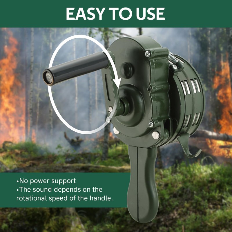 MYFULLY Handheld Air Raid Siren | 110DB Aluminium Alloy Crank