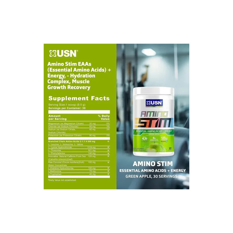 Usn Amino Stim Rendimiento, Enfoque Y Recuperación 30 Serv