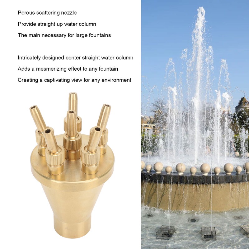 Copper Water Fountain Nozzle Direct Spraying Universal Adjust Pool Sprinkler