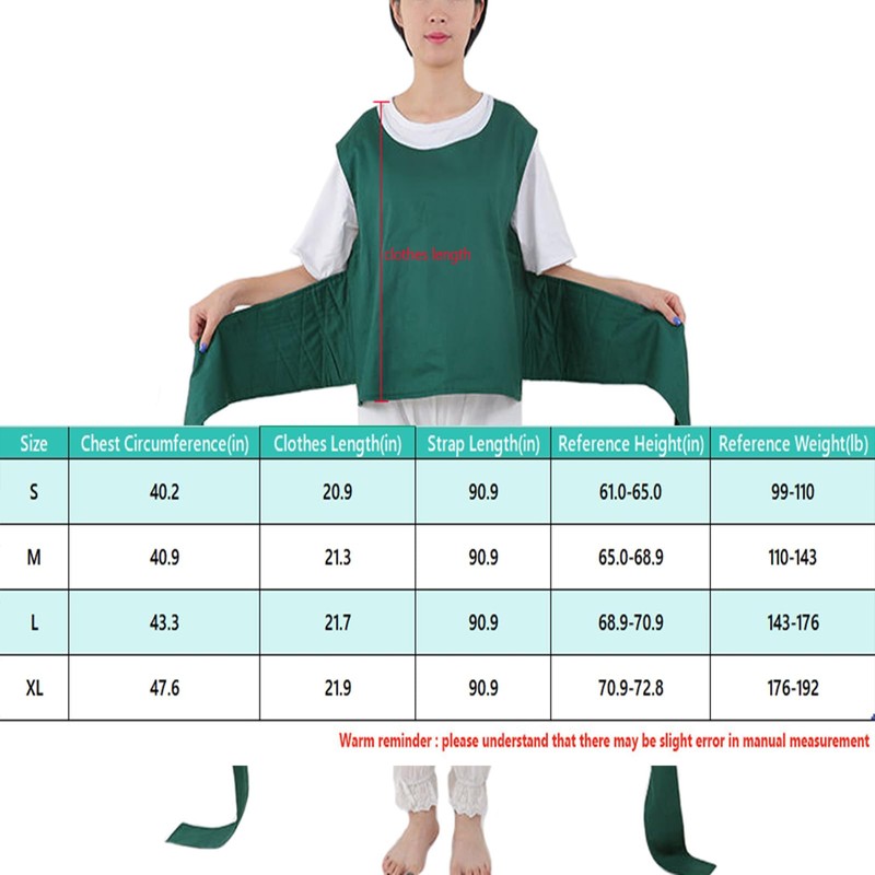Vest Restraint Suit for Bed/Wheelchair w/Upgraded Adjustable Safety Straps