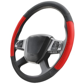 Upgrade4cars Truck Steering Wheel Cover 44-46 cm in Red | Steering Wheel Protector Universal | Steering Wheel Cover for Summer and Winter | Car Accessories Interior Decoration