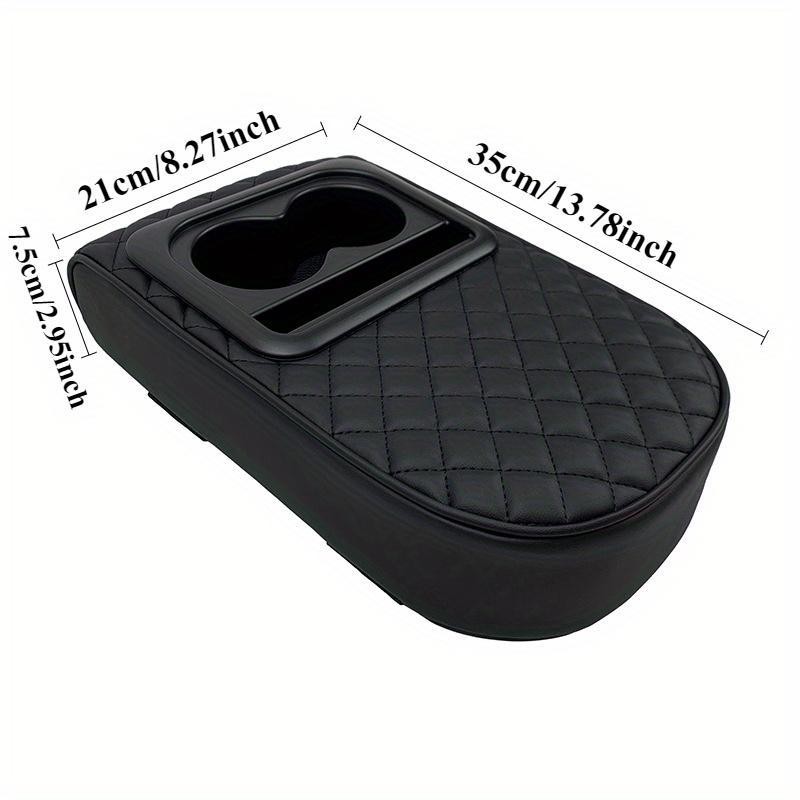 Car Armrest Box Heightening Pad with Storage Box Cup Holder,