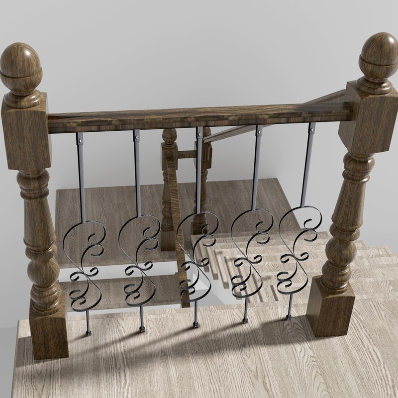 VEVOR Staircase Metal Balusters, 44'' x 1/2" Galvanized Steel Decorative