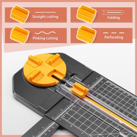 Worklion Scrapbooking Cutting Tool: Paper Cutter 4 in 1 for Craft Edges, Straight,Perforator,Scorer and Wavy on Paper,Cardstock,Ticket,Photo,Coupon,Vinyl,Letter,Postcard,12 inch Cutting Length,Black