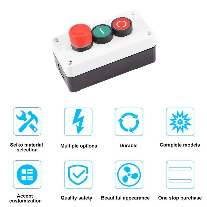 NC Emergency Stop NO Red Green Momentary Push Button Switch