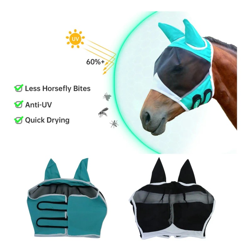 Máscara Anti-moscas Para Caballo Con Orejas Horse Fly Mask