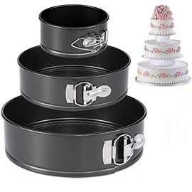 RabbitStorm Moldes para Hornear Desmontable 3 Piezas,Antiadherente Redonda Primavera Molde para Pastel con Fondo Extraíble,para Tartas,Mini Cheesecakes, Pizzas Y Quiches-para Lavavajillas