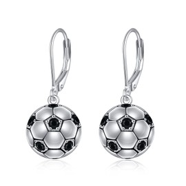 YFN Football Earrings for Women Sterling Silver Ball Earrings Mother Father Day Gifts Hypoallergenic