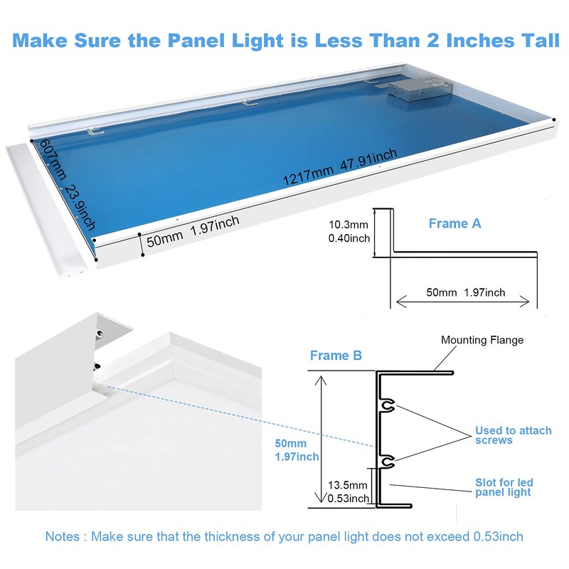 VocgoUU 10 Pack 2x4 Surface Mount Kit Aluminum Frame for