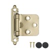JQK 1/2 Inch Overlay Cabinet Door Hinges Gold, 10 Pack