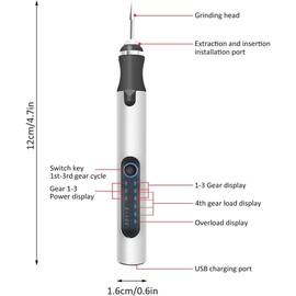 Electric Micro Engraver Pen Tip Engraving Cordless Metal Jewelry Wood Glass Tool (Rose)