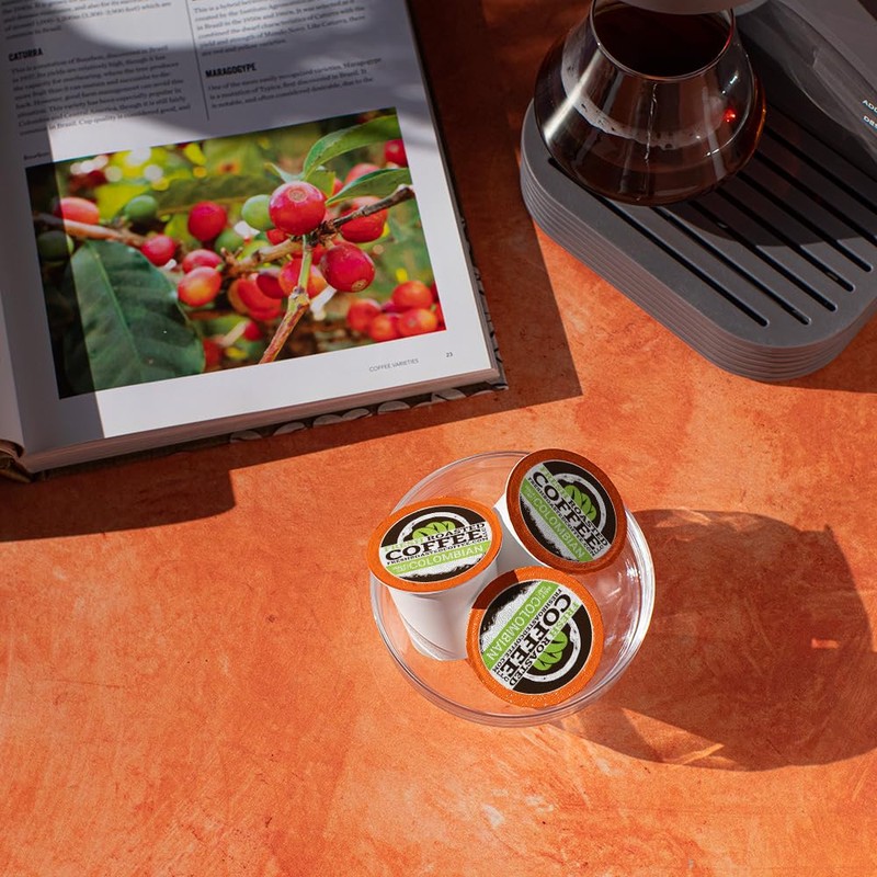 Fresh Roasted Coffee,100% Water Processed Half-Caf Colombian, Kosher, K-Cup Compatible,