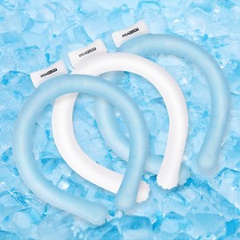 Neck Cooling Tube-3 PCS INCAFLINT Reusable Neck Cooler for Summer, Wearable Neck Cooling Wraps for Outdoor Indoor Summer Activities, Sports, Workers, Blue & Blue & White