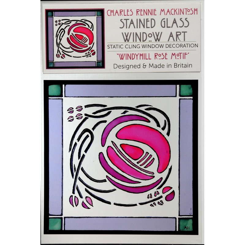Winged Heart Static Window Cling in a Mackintosh Windyhill Rose