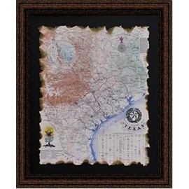 Wall Art Giant | Revolutionary Map Of Texas 1836 Burned Map | Framed Print | Various Styles