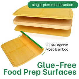 Greener Chef Safest No Glue XL+ Extra Large Bamboo Cutting Board 20 Inch – Lifetime Replacements, Family-Friendly Organic Wood Cutting Boards for Kitchen - Wood Cutting Board and Chopping Board