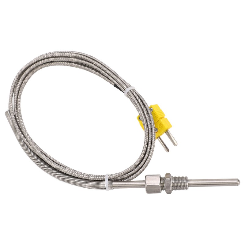 K Type Thermocouple Sensor 1/8 NPT 80mm Temperature Probe Yellow