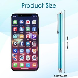 Yuanchu Tablet Pen for All Tablets, Pack of 3 Touchscreen Pens, High Precision Fibre Tip, Universal Stylus Pen, Compatible with All Mobile Phones/Tablets (Black + Silver + Light Blue)