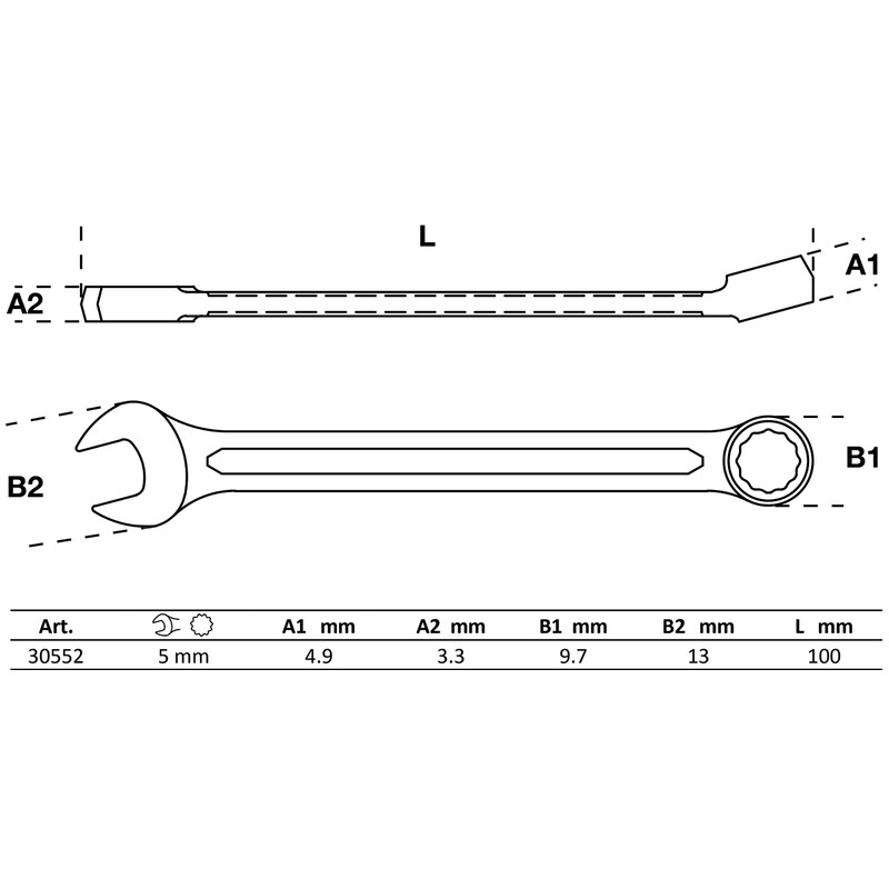 BGS 30552 | Combination Spanner | 5 mm