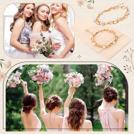 Liliaafar 20 Pcs Bridesmaid Proposal Gifts Set 10 Gold Plated Bracelets 10 Faux Suede Jewelry Pouch Bridal Party Favors Bridesmaid Jewelry Gifts