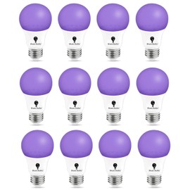 12 Pack LED Black Light Bulb, 9W A19 E26 Blacklight Bulb Level 385-400nm, Body Paint, Glow in The Dark LED Light Bulb Neon Glow Fluorescent Poster Black Bulb