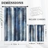 Blue Grey Gray Painting Waffle Textured Cloth Shower Curtain Set,