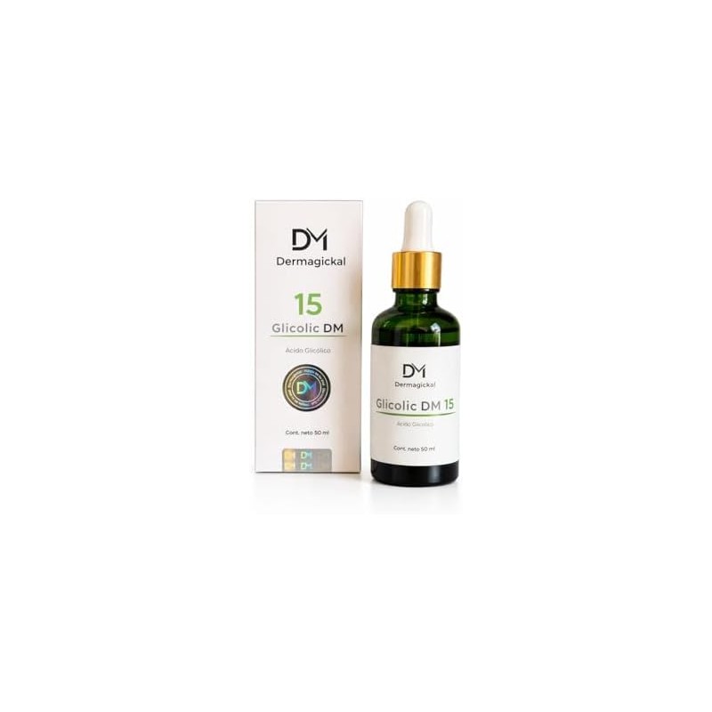 Glicolic DM 15, Suero Facial con Ácido Glicólico, Exfoliante Químico,