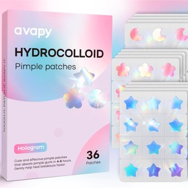 Pimple Patches Blue Pink Star Moon Flower 12MM 36PCS Hologram
