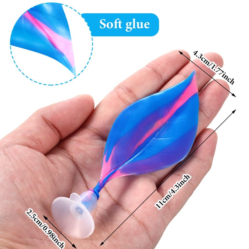 WILLBOND 2 Pcs Blue Silicone Betta Fish Bed Leaf Hammock